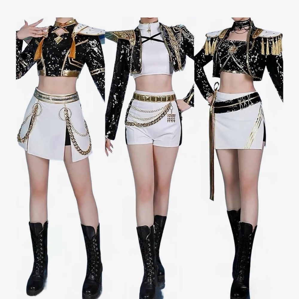K Pop Demon Hunter Mira Adult‎ Golden Costume with Wig size Large
